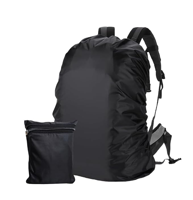 Waterproof 55L to 75L Rain Cover for Rucksack Backpack Bag, Suitable Bags for Hiking, Camping & Trekking XL Bag, Two Side Adjustable Buckle and Elastic Protect from Rain and dust (Black)-image-41
