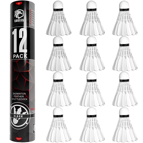 Eagles Badminton Birdies Feather Bedminton Shuttlecocks- Birdie Ball For Indoor And Outdoor Matches ~ Highly Stable & Durable Shuttle Balls (Blue) #TOP27