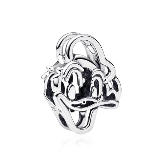 Image of S925 Sterling Silver Cartoon Anime Charms Pendant, Character Figures Dangle for Bracelet Necklace, Gifts for Mom Girlfriend Family, Valentine's Birthday Christmas Anniversary Jewelry