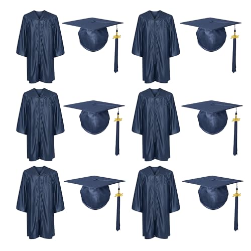 Image of Shiny Preschool Kindergarten Graduation Cap Gown Set for Kids With 2026 2025 Tassel Charm