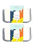 Esembly Wipe Ups, Organic Cotton Reusable Baby Wipes, Soft and Sturdy Washable Cloth Diaper Wipes, One Size, 2 x 12-pk (24 wipes)