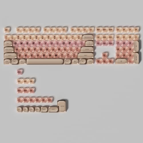 Image of Guffercty kred HOA Profile Keycaps Set 132 PCS - PBT Cute Keycaps 75 Percent Compatible with Cherry MX Switch 60% 65% 75% 100% Mechanical Keyboards for Gaming & Office (Beige Liquid Foundation)