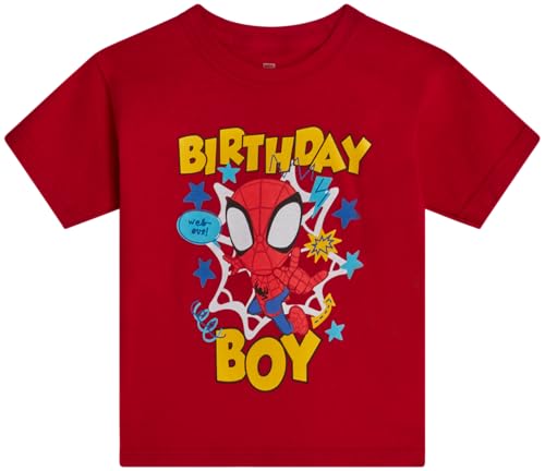 Marvel Boys Birthday Shirt Spiderman Hulk Graphic Tees Birthday Shirt Size 3T Spiderman Red