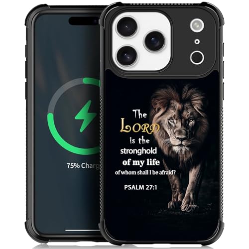ilikediy Case for iPhone 17 Pro/iPhone 18 Pro [Compatible with Magsafe], W Psalm Scripture Lion Soft TPU Bumper Hard PC Back Anti-Fall Shockproof Protective Magnetic Cover