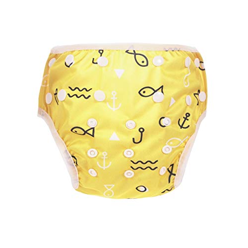 New Baby Washable Swim Dipers Breathable Swimming Diapers for Toddlers Boys Girls (Yellow Symbol)