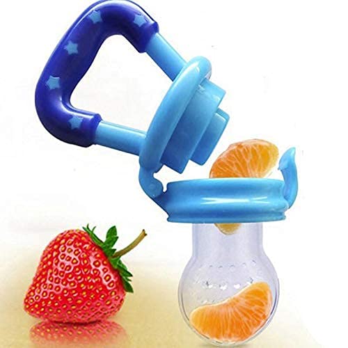 ARDAKI Silicone Baby Food and Fruit Feeder Cum Nibbler with Ergonomic Handle, Two Feeder Sack Sizes, BPA Free, Hygenic & BPA Free | Baby Fruit & Food Veggie Teether, Baby Honey Nipple