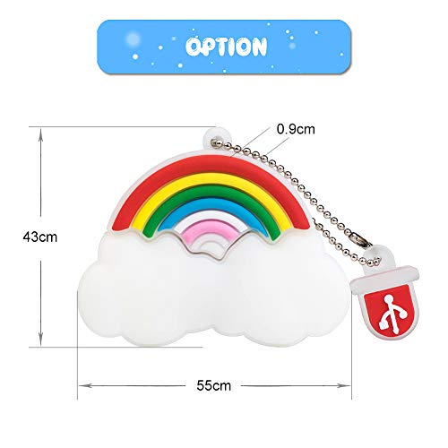 Image of BorlterClamp 64GB USB Flash Drive Cute Cartoon Rainbow Cloud Model Memory Stick, Gift for Students and Children