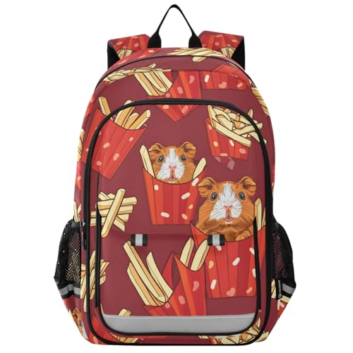 Sac à dos tendance imprimé cochon d'inde frites taille unique multi-usage