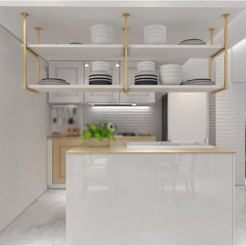 Support étagère suspendue métal 30x80cm fixation plafond cuisine