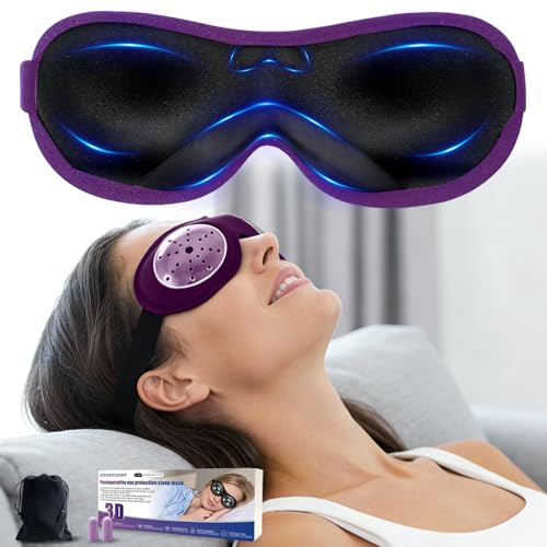 Sleep Eye Mask After Cataract Surgery Eye Cover for Sleeping After Eye Surgery Patch Plastic Hard Shield After Surgery with Adjustable Strap Breathable Eye Patches for Adults Sleeping (Purple)