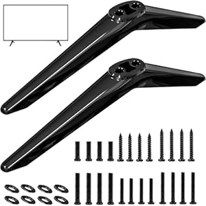 Support TV avec Jeu de vis et Coussin antidérapant, Support TV Universel Stable, Pieds ABS Multifonctions Robustes sans perçage pour écran LCD LED 28/32/40/49/50/55/65 Pouces