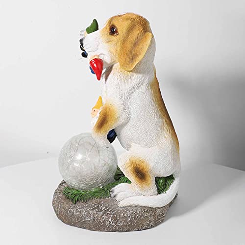 Statue de Jardin Chien Solaire : Veilleuse Créative Extérieure
