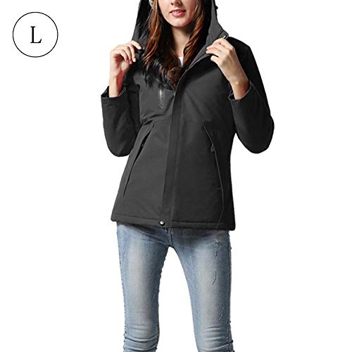 Yunt Chaqueta térmica, Chaleco abrigado con Carga eléctrica, Calentador de Cuerpo, con Carga USB, Chaleco térmico con Capucha Recargable con Tira Reflectante, 3 configuraciones de Calor