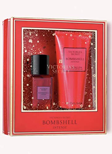 Victoria's Secret Bombshell Intense Fragrance Mist and Body Lotion 2-Piece Gift Set for Women (Bombshell Intense)