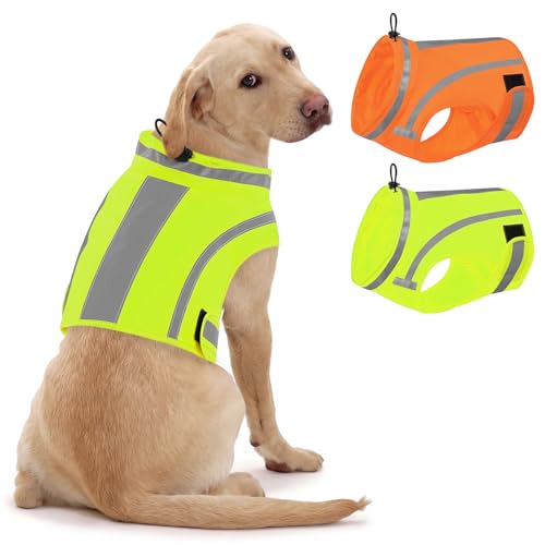 Reflective Dog Vest for Small Dogs High-Visibility Orange Dog Hunting Vest Adjustable Water-Resistant Pet Safety Gear for Training Night Walking (Green XS)