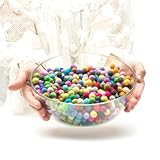 Glaciart One Felt Pom Poms, Wool Balls (1000 Pieces) 1 Centimeter - 0.4 Inch, Handmade Felted 40 Color (Red, Blue, Orange, Yellow, Black, Pastel and More) Bulk Small Puff for Felting and Garland