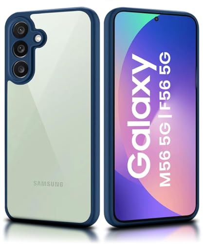Image of WOW IMAGINE Shockproof Hybrid Back Cover for Samsung Galaxy M56 5G | Galaxy F56 5G | Hard Slim fit Back Case | PC & TPU | Clear Transparent Case - Blue