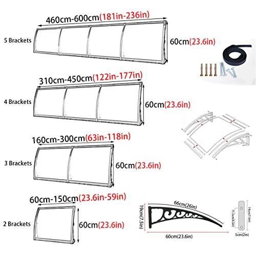 Auvent de porte incurvée au design architectural contemporain pour façade - 3