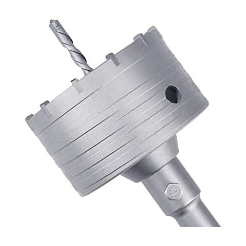 100mm / 4 inch Concrete Hole Saw with 400mm SDS Max Shank Connecting Rod Cement Hole Saw for Concrete Cement Brick Stone Wall (100mm) Cover