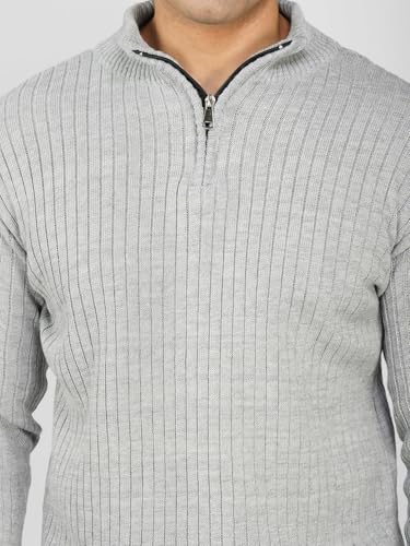 Image of LOQUE Men's Wool Blend Selection Sweater Half Zip High Neck Pullover Warm Casual Winter Wear for Office and Travel