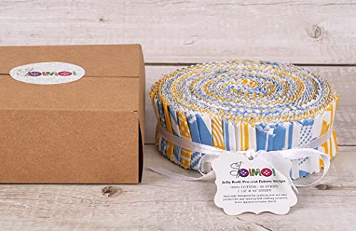 Jelly roll coton bleu à rayures pour des couvertures de patchwork uniques - 6