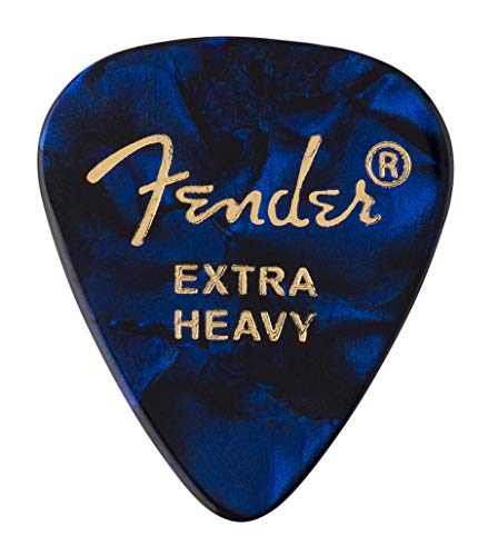Fender® »351 SHAPE CLASSIC PICKS« Médiators en Celluloïd – Forme: 351 – Pack de 12 – Épaisseur: X-Heavy – Couleur: Blue… - Les Beatles, Paul McCartney, John Lennon, RIngo Starr, George Harrison Fender® »351 SHAPE CLASSIC PICKS« Médiators en Celluloïd - Forme: 351 - Pack de 12 - Épaisseur: X-Heavy - Couleur: Blue…