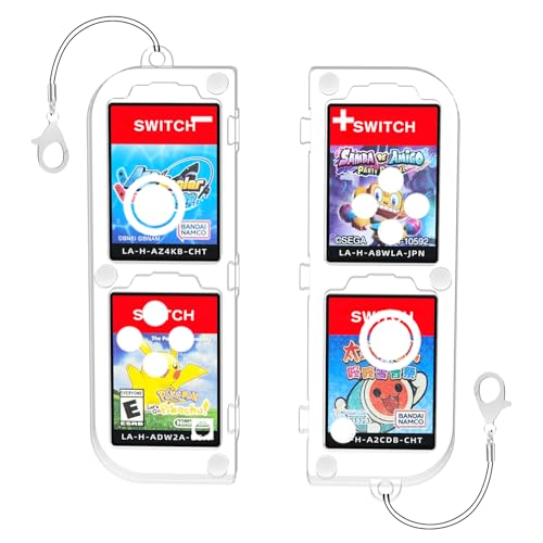 JOYTORN Funda de juego Mini Switch compatible con Nintendo Switch, funda de viaje con 4 ranuras para tarjetas, succión magnética (transparente)