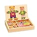 monshop Anziehbär Aus Holz, Magnetische Anziehpuppen Bären, Holzpuzzles Puzzle Verkleidung Pretend Spielset