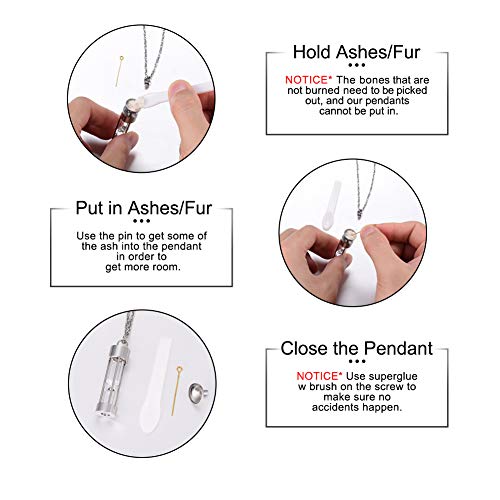 abooxiu Hourglass Urn Necklace for Ashes Cremation Jewelry for Ashes Stainless Steel Memorial Keepsake Ashes Necklace4