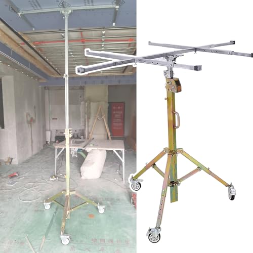 JYHHCYS Drywall Lift Panel Rolling Hoist Jack Lifter, One-Person Operation Panel Hoist Jack Too with Adjustable Telescopic Arm, Drywall Lifter for DIY and Home Renovation(Height up to 4m/13.1ft)