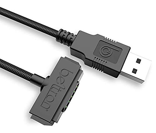 Carregador Sonim XP5/XP6/XP7, cabo USB trançado/sincronizado resistente com contatos magnéticos para