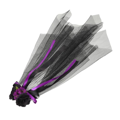 TOYANDONA Diadema Negra con y Lazo Elegante para Halloween Tocado de Novia Gótico con Lateral Floral Mexicana para Carnaval y Fiesta Día Muertos Accesorio Versátil para Cosplay y Disfraces
