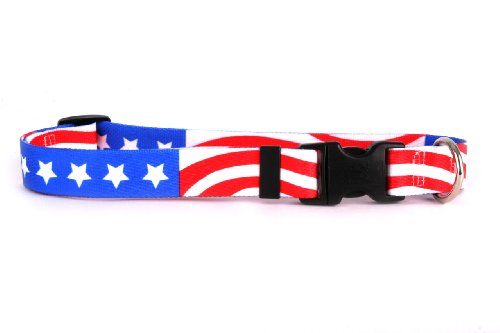 Image of Yellow Dog Design Easy-Snap Pet Collar, Americana, Medium 14 inch - 20 inch