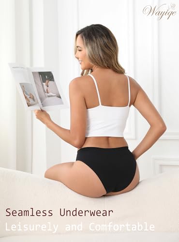 Image of Seamless Underwear for Women - 6-Pack (2 Black, 2 Nude, 2 White) - No Visible Panty Lines, Breathable Ladies Panties, Size M