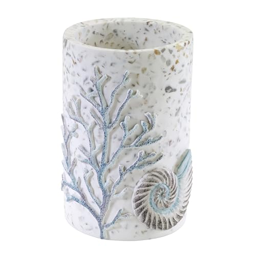 Avanti Linens - Accessory Set, Resin Tumbler, Toothbrush Holder, Soap Dish & Lotion Pump, Durable Bath Decor (Coastal Terrazzo Collection) - Image 5