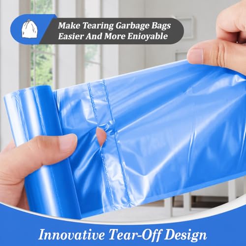 Image of Teivio Small Trash Bags 4 Gallon 160 Counts Garbage Bags, Bathroom Trash Can Bin Liners, Small Plastic Bags for home office kitchen, fit 12-15 Liter, 3,3.5,4.5 Gal, Blue