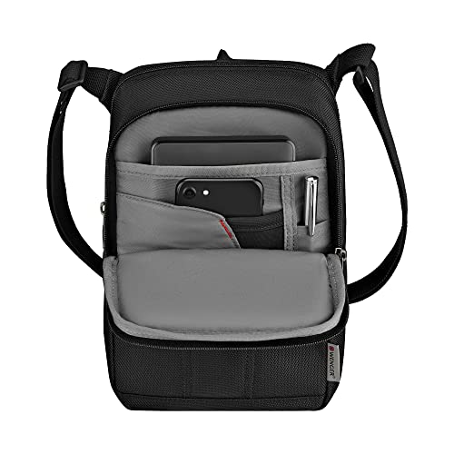 Image of WENGER, BC First, Vertical Crossbody Bag, Black Swiss Designed-Blend of Style and Function, 612273