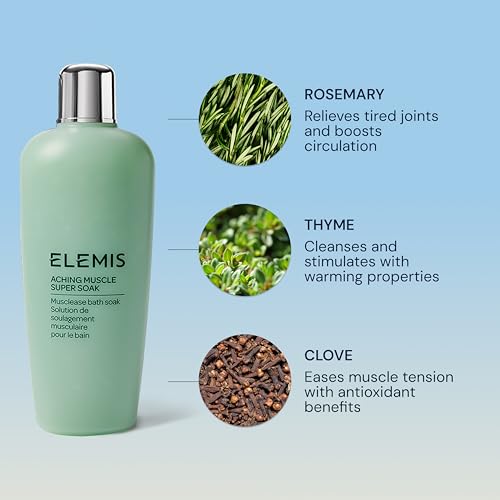 Image of ELEMIS Aching Muscle Super Soak 400ml, Natural Bath Milk Soak To Ease Muscle Aches & Tension