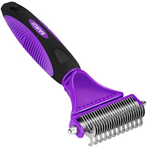 BAIRUI Pet Dematting Rake,Grooming Undercoat Rake,Pet Grooming Tools with Double-Dided Rake for Dogs/Cats,Effectively