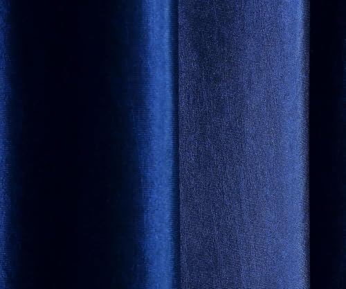 Image of Curtains 7 Feet Long for Living Room - Door Curtains Set of 1 Pcs Panel, Curtain Solid Parda for Home Decor & Office Blue Colour 7 feet (48 x 84 Inch) - 2 Pcs