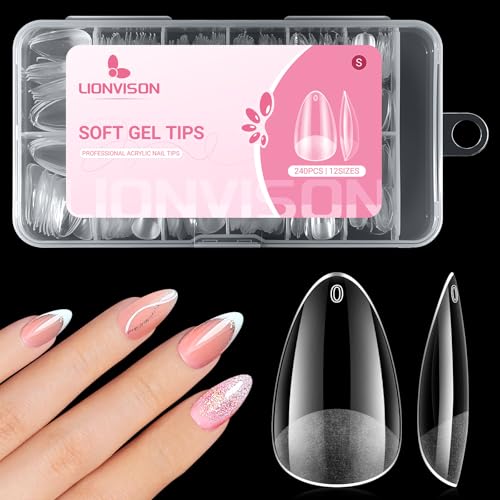 Lot de 240 faux ongles courts en gel acrylique transparent pré-limés semi-mats à couverture complète pour bricolage à presser et extensions d'ongles, 12...