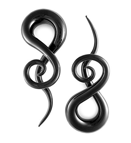 Scrap Metal 23 Pair Black Curls and Loops Glass Hanger 00g 10mm