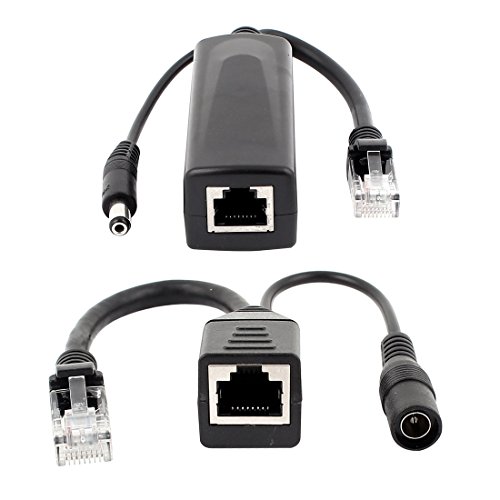 Inyector POE Power Over Ethernet para cámara CCTV IP Ruilogod Kit de cable RJ45 par miniatura 1