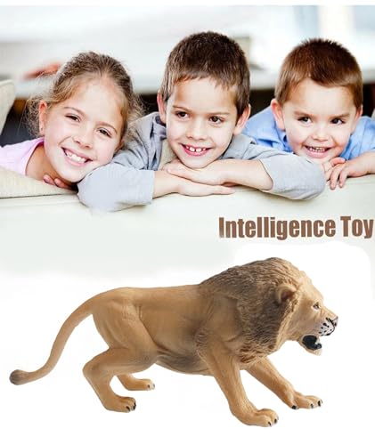 Image of Lion King Toys, Animal Toys, Realistic Roaring Lion Statue, Durable Animal Figure for Cake Decor, School Projects, Home Decor, Collectible Display