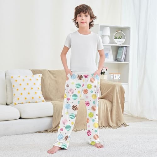 Boys' Pants Cute Geometric Pattern Long Bottoms Jogger Pants Elastic Waist Trousers with Pockets S-XL3