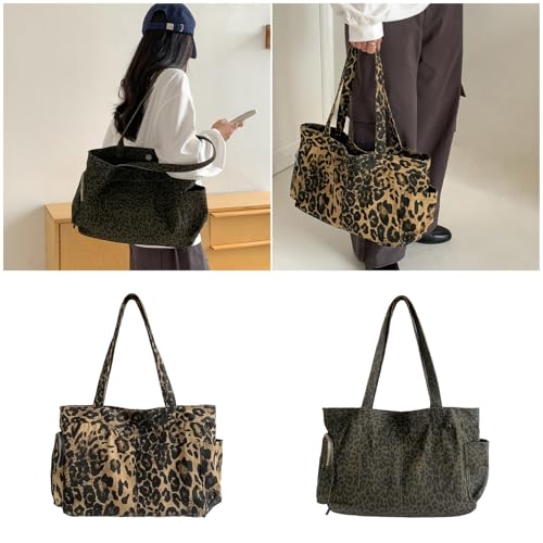 Sac de travail léger pour femme grand sac ordinateur imprimé léopard