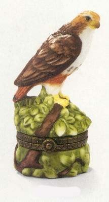 Red Tailed Hawk PHB Porcelain Hinged Box - Midwest of Cannon Falls