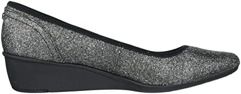 Anne Klein Sport Women's Wisher Fabric Wedge Pump, Pewter Stretch, 9 | Image 5