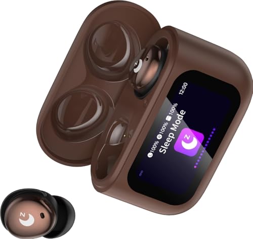 Image of 2026 Sleep Earbuds Bluetooth 5.4 in Ear Smart Touch Screen Ear Buds, 48H Playtime Mini Sleep Headphones Small Design for Side Sleepers, 5 EQ Modes, Crystal-Clear Calls, IPX7 Earphones Coffee Brown
