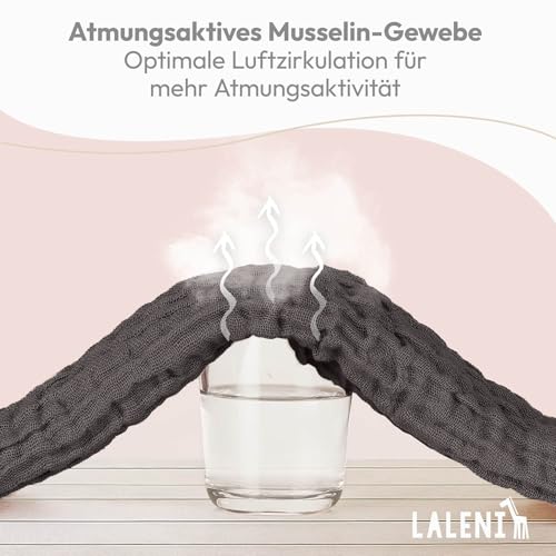 Laleni Spucktücher Baby im 5er Set aus Reiner Baumwolle - schadstofffreie Mulltücher weich 70x70 - saugstarke Mussellintücher Baby… – Ansicht 6